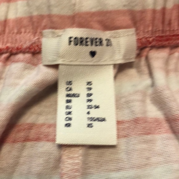 Forever 21 Pink and Red Striped sleep shorts - Picture 3 of 3